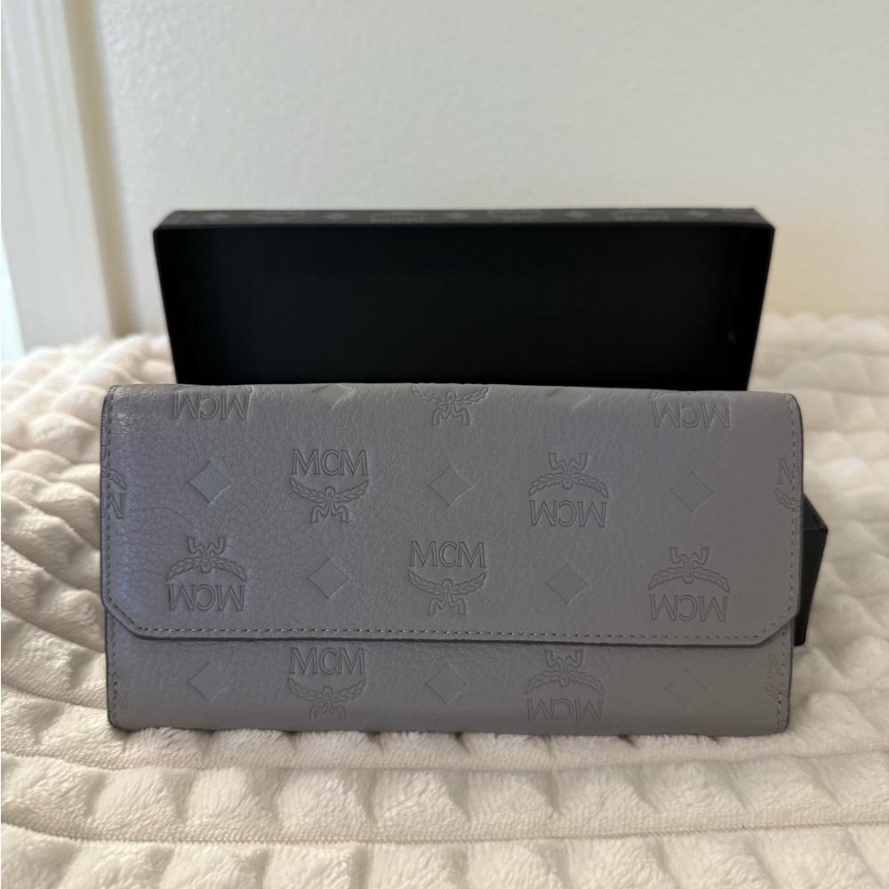 MCM Gray Embossed Wallet